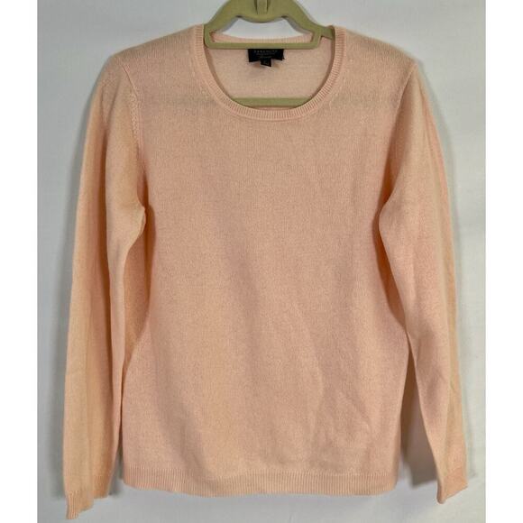 Charter Club Luxury %100 Cashmere Soft Pink Crew neck Sweater Women’s Sz L - Picture 1 of 10